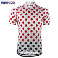 HIRBGOD Red Black Dots Men Cycling Jerseys Top Short Sleeve Summer Breathable MTB or Road Bike Clothes Shirt Ropa Ciclismo