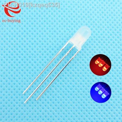 10pcs/lot F3 3mm LED Bi-Color Diffused Red Blue Common Cathode Round Light Emitting Diode Dual Foggy Two Plug-in DIY Kit