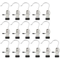 Laundry Hanging Hooks,Shoe Hanger Organizer for Closet,Stainless Steel Portable Hangers for Closet Trip(Black,16)