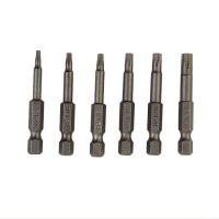 6ชิ้น50มม. ไขควงไขควง Torx แม่เหล็ก1/4นิ้วก้านหกเหลี่ยม T15 T10 T20 T25ไขควง T30ดอกสว่านไขควง