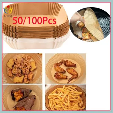 50/100Pcs Disposable Air Fryer Paper Liners Steamer Liners Square