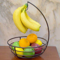 Iron Rack Fruit Bowl Desktop Vegetable Kitchen Household Rust-proof Storage Basket Office Banana Hook Multi-use Modern Design