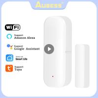 ✑✥ AUBESS Tuya WiFi Smart Door Window Magnetic Sensor Wireless Connection Door Magnetic Alarm Detector Work With Alexa Google Home