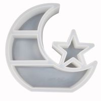 Large Crescent Moon Tray Resin Mold Moon Star Shelf Crystal Display Tray Jewelry Plate Resin Casting Molds Craft Tools