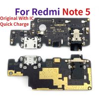 สำหรับ Xiaomi Redmi Note 5 Note5 Pro USB เชื่อมต่อแท่นชาร์จชาร์จพอร์ตไมโครโฟนอะไหล่สายเคเบิลเฟล็กซ์