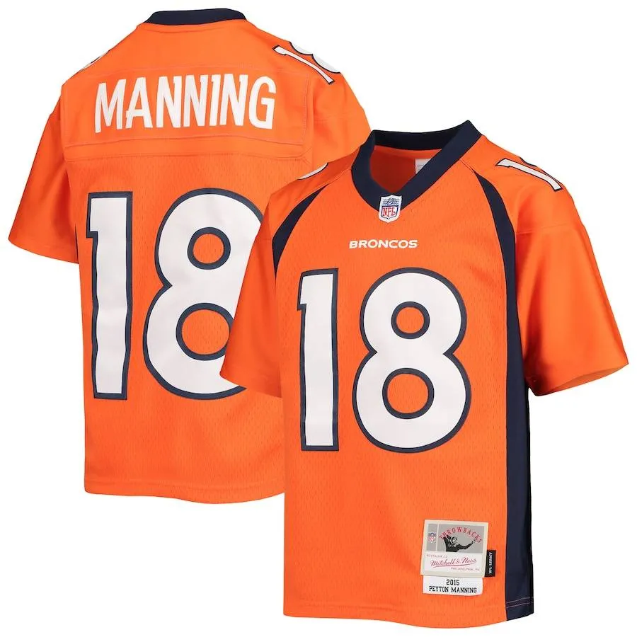 NFL Denver Broncos Jersey Peyton Manning Football Tshirt Retro