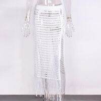 FN946N Bohemian Clothing for Women Summer Sexy Long Dresses Solid Women Swimsuit Beach Cover Up Party Girl Swimwear New Croche