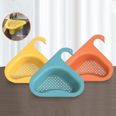 Multifunctional Sink Filter Shelf Kitchen Triangular Sink Strainer Drain Fruit Vegetable Drainer Sponge Rack Storage Tool Basket