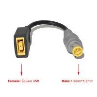 ปลั๊กแปลง Usb สี่เหลี่ยม Dc ตัวเมียเป็น7.9X5.5มม. ขั้วต่อตัวผู้แปลงสายเคเบิลสำหรับ Lenovo Thinkpad อะแดปเตอร์ชาร์จในรถยนต์