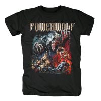 PowerWolf เสื้อผู้ชาย2022ไซส์1,เสื้อ3D ฟิตเนส Hardrock โลหะหนัก100% ผ้าฝ้ายแขนสั้นกะโหลกขนาดเสื้อยืดหมาป่า6XL 5XL