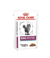 (1 ซอง) Royal Canin Renal Feline With Fish Pouch 85 g อาหารเปียก แมวโรคไต 85g