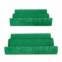 2Pcs M-Shape Wood Grain Design Decorating Tool Graining Rubber Painting,Green (MS8L)