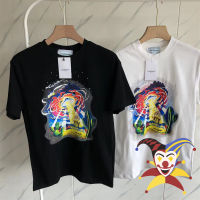 ยานอวกาศม้าคาซาบลังกาเสื้อยืดสำหรับผู้ชายผู้หญิง Streetwear หลวมสีดำสีขาว Tee ด้านบน