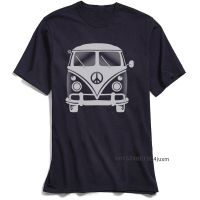 Classic Black Tshirt Men 80S Tshirt Hippie Peace Van Tees For School Day Crew Neck Cotton Tshirts Gildan