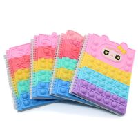 [Hagoya Stationery Stor] Kawaii Notebook Pop Its Notebook Silicone Pop Cover Note Pads Fidget Sensory Toys Mini Journal School Supplies Kids Stationery