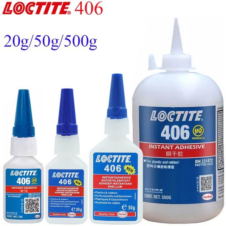20g 500g Super Glue Loctite 406 Instant Dry Adhesive Rubber Plastic