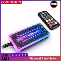 Coolmoon รีโมตคอนโทรล RGB Dc12v 5a ตัวควบคุมพัดลมอัจฉริยะ Led พร้อมพอร์ตพัดลม6ขาจำนวน10ชิ้นพอร์ตแถบแสง4ขา