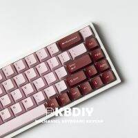 Kbdiy 127คีย์/ชุดภาพคู่ OEM โปรไฟล์ GMK Darling กุญแจหมวกสำหรับกลคีย์บอร์ดเล่นเกมน่ารักสีชมพู61ปุ่มกดแบบกำหนดเอง DIY