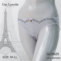 กางเกงชั้นในสตรี แบรนด์ GUY LAROCHE กางเกงใน Sexy ทรง ครึ่งตัว Half ผ้า Nylon Lycra  เนื้อนุ่ม  แต่งลูกไม้  ประดับ GL สีทอง GU3N25  **size M  - LL **