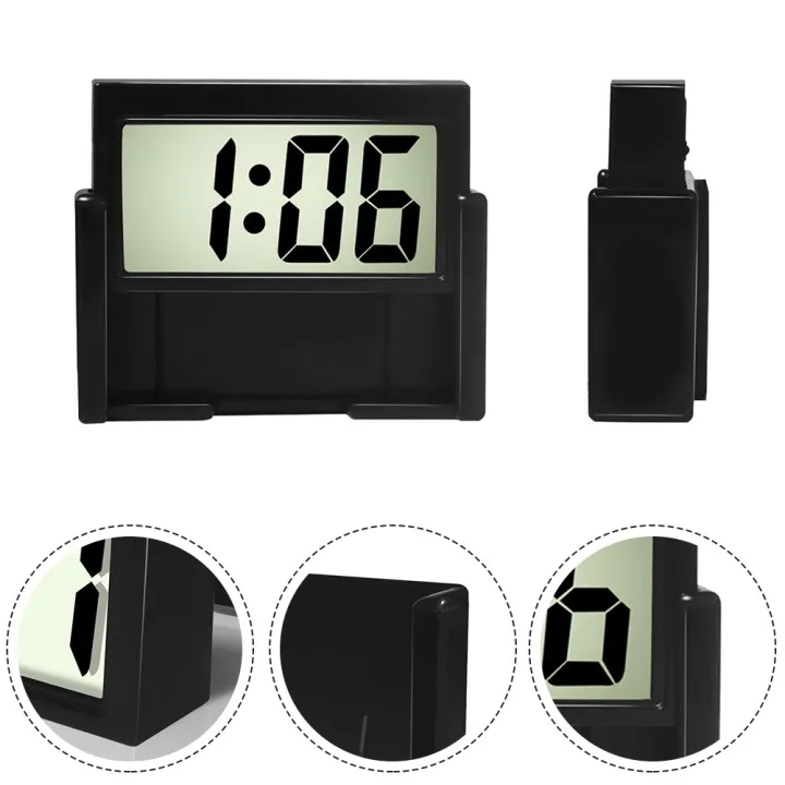 Car Dashboard Digital Clock Adhesive Clock With LCD Display Electronic