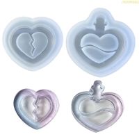 blg Quicksand Resin Shaker Silicone Mold Heart Resin Mold for DIY Crafts Keychain 【JULY】