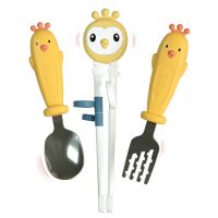 Cartoon Chopsticks Spoon and Fork Set For Kids Cartoon Learning Chop Sticks Training Cute Children Tableware Set Bowl Fork Spoon Sets
