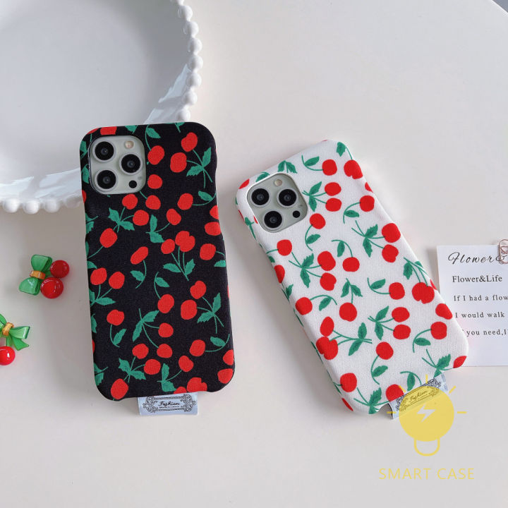 for-เคสไอโฟน-14-pro-max-cherry-fabric-retro-เคส-phone-case-for-iphone-14-pro-max-plus-13-12-11-for-เคสไอโฟน11-ins-korean-style-retro-classic-couple-shockproof-protective-tpu-cover-shell