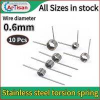 ₪❂◎ 10 Pcs left torsion spring Stainless Steel Wire Diameter 0.6mm V Type Angle 60 120 180 Degrees Angle Metal Trash Can Spring Coil