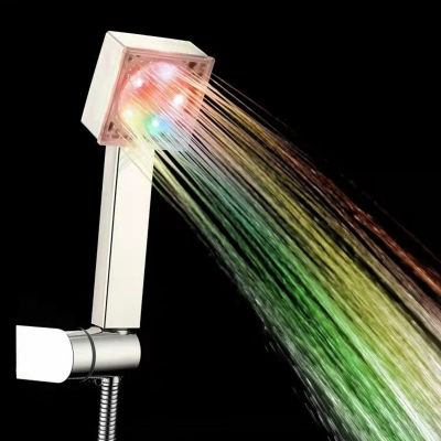 Bathroom Color Changing LED Shower Head Light Glowing Automatic 37 Color Changing Handheld Water Saving High Pressure Shower