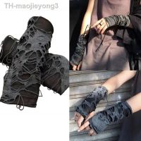 【hot】◄✐  Gothic Fingerless Gloves Punk Hole Half-finger Arm Warmer Beggar Costume Accessories