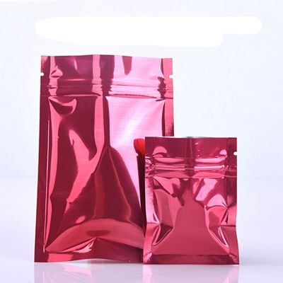 300PCS Red Reclosable Zipper Aluminum Foil Bag Self Seal Mylar Aluminized Ziplock Pouches for Food Coffee Powder Pack Food Storage Dispensers