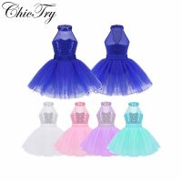 Children Sequins Fancy Costume Cosplay Girls Ballet Tutu Dress Ballet Dance Leotard Performance Stage Gymnastic Exercise Dress