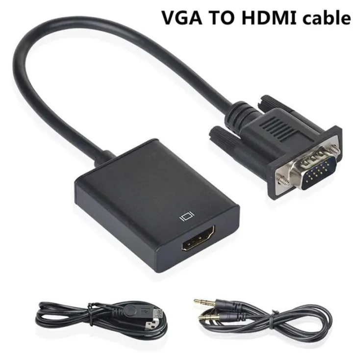 lndacke Active VGA to HDMI converter cable adapter with audio 1080P for PC laptop to HDTV