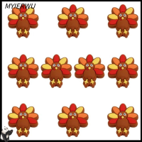 MYIERWU 10Pcs ซิลิโคนทำจากซิลิโคน ลูกปัดซิลิโคนรูปทรงไก่งวง รูปร่างไก่งวง 0.961.08นิ้วค่ะ ลูกปัดลายการ์ตูน ตุรกีวันขอบคุณพระเจ้า ลูกปัดคั่นรูปสัตว์ สำหรับผู้หญิง