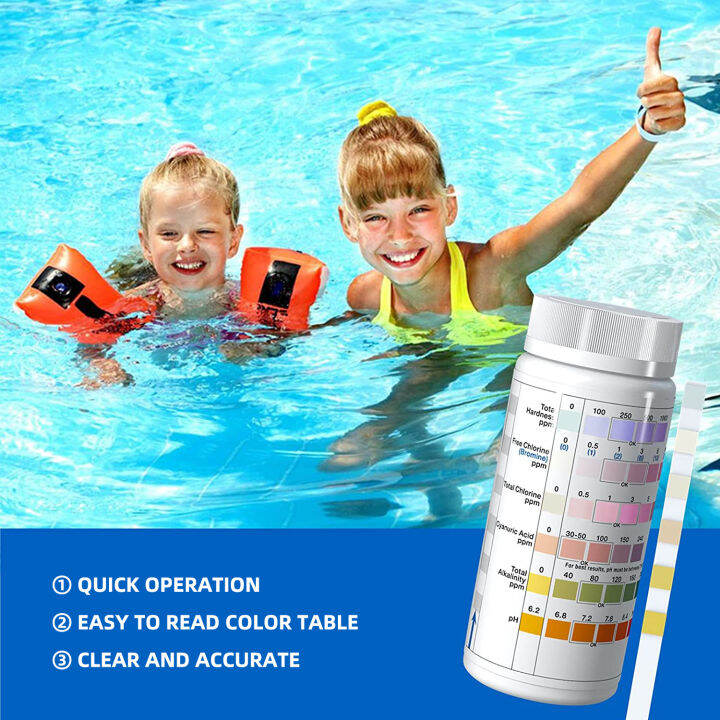 rcyago-แบบพกพา100แถบ7-in-1ทดสอบสระว่ายน้ำแถบทดสอบน้ำ-ph-มิเตอร์คลอรีนมิเตอร์-cya-ทดสอบความแข็งรวมสำหรับสระว่ายน้ำ-สปา