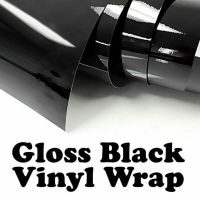 Auto Glossy Black Vinyl Wrap Film Car Stickers Decal Air Bubble Free Automobile Accessories Remodel Film Bumper Stickers Decals Magnets