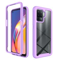 【Small M trend phone case】 OPPO Reno 5 Lite Case 360 Heavy Duty กันชน Back Clear ฝาครอบโทรศัพท์ TPU สำหรับ A54 4G 5G A16 A15 Realme C21Y