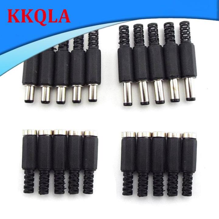 qkkqla-5pcs-5-5x2-5mm-dc-female-male-jack-socket-power-supply-plug-connectors-male-adapter-wire-5525-terminal