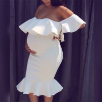 【DT】hot！ 2022 Womens Pregnancy Dresses Evening The Shoulder Maternity Photography Clothing