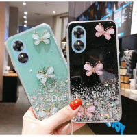 ปลอก เคส OPPO A18 A38 A58 Realme 11x 11 C51 NFC 5G 4G เคสโทรศัพท์ เทรนด์การออกแบบใหม่สร้างสรรค์ย้อนยุค 3Dผีเสื้อกันกระแทกเงาปกอ่อนพร้อมลูกปัดเชือกเส้นเล็ก Case 2023