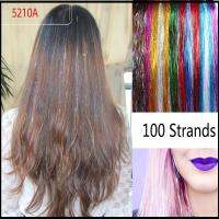 5210A 100 Strands ลดกระหน่ำ Streak Clubbing Sparkly งานสังสรรค์ กิ๊บติดผม บลิง ซิลค์ กลิตเตอร์สีรุ้ง ต่อผม