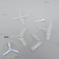 10x 5mm Transparent Aquarium Fish Tank Water Pipe Fittings Air Pump tube Hose Splitters Elbow Tee Acrylic Connector WFEHTH