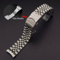 “：{ 22Mm Jubilee Curved End Watchband For Seiko Water Ghost 316L Stainless Steel Strap Solid Deployment Metal Buckle 2.5Mm Link Pin