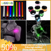 Ligghig ไฟ LED สะท้อนแสงแขวนกระเป๋าสะพายน้ำหนักเบาเรืองแสงในเวลากลางคืนเพื่อความปลอดภัยในการวิ่งสายรัดข้อมือสายคล้องมือสำหรับผู้ใหญ่ไฟปลอกแขนนักปั่นจักรยานกลางแจ้ง