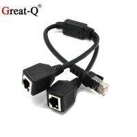 【cw】 RJ45 Male to 2 Female Converter Ethernet LAN Network Extension Splitter Cable TV Internet ！