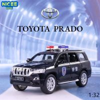 1:32 Toyota Prado Police Car High Simulation Diecast Metal Alloy Model car Sound Light Pull Back Collection Kids Toy Gifts F288