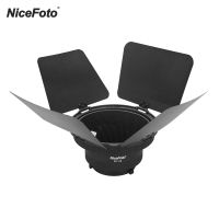 NiceFoto FD-110 Fresnel Mount Light โฟกัสอะแดปเตอร์ไฟ Honeycomb กริด Barn ประตูสำหรับ Bowens Mount LED แฟลชวิดีโอสำหรับ Aputure COB แสง120T 120D สำหรับสตูดิโอถ่ายภาพงานแต่งงานถ่ายภาพ