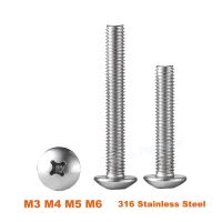 2-20pcs M3 M4 M5 M6 316 Stainless Steel Cross Recessed Truss Phillips Mushroom Big Flat Head Screws Pan Bolts Machine Screw Nails Screws  Fasteners