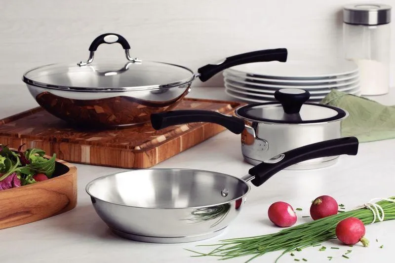 Tramontina Solar Stainless Steel Frying Pan Triple Bottom with Lid and Handle 24 cm 3.3 L 62500240