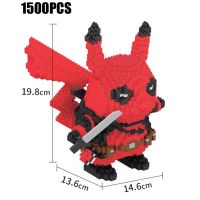 Disney Marvel X pokemoning figures micro diamond blocks Deadpool Pikachuing building brick toy monsters nanobrick for gifts